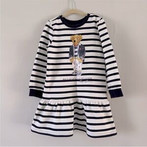 Polo by Ralph Lauren Kids Bear Striped Nightgown - Black and White